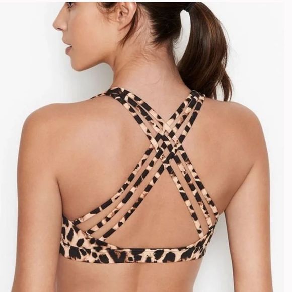 Victoria’s Secret Padded Smooth Strappy back sport bra Medium print Medium - Picture 3 of 9